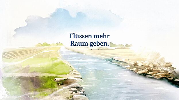 Illustration einer Flusslandschaft