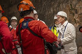 Steffi Lemke und der niedersächsische Umweltminister Christian Meier im Bergwerk Gorleben