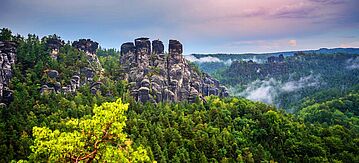 Blick auf einen Berg in der Sächsischen Schweiz